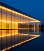 现代建筑夜景倒影素材2167#横屏 