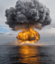 海上爆炸蘑菇云景象13402#横屏 