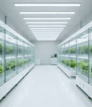 现代化温室大棚内蔬菜种植场景2550#横屏 