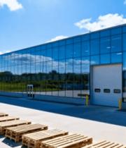 现代化玻璃厂房外场景177#横屏 