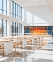 现代化图书馆内部场景9644#横屏 