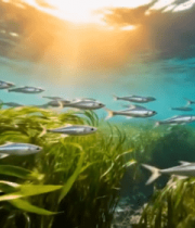 海底鱼群游弋阳光透射画面8405#横屏 