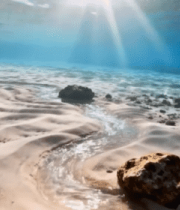 海底阳光照射沙滩礁石场景3295#横屏 