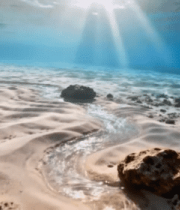 海底阳光照射沙滩礁石场景3295#横屏 