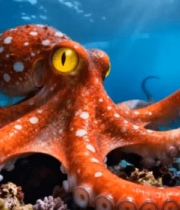 海底红色章鱼特写11256#横屏 