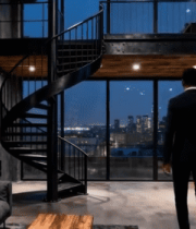 现代工业风客厅室内场景729#横屏 