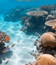 海底珊瑚礁与鱼群景观(1)6755#横屏 