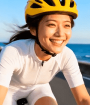 	 海边骑行的女子9354#横屏 