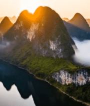 桂林山水日出全景832#横屏 