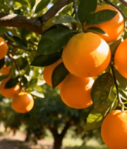 果园橙子挂枝特写1723#横屏 