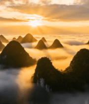 	 桂林喀斯特地貌日出云海景观13530#横屏 