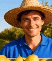 果农果园捧梨子微笑画面9081#横屏 