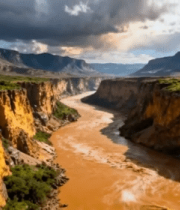 峡谷间奔腾的黄河风光5405#横屏 