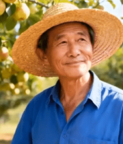 果农果园中嗅闻梨子7827#横屏 