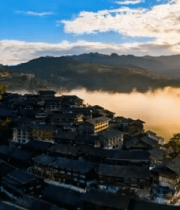 贵州苗寨日出全景风光540#横屏 