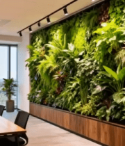 现代办公室内绿植墙会议场景7467#横屏 