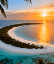 海岛夕阳海景风光3023#横屏 