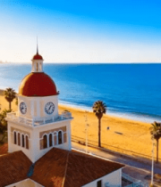 海滨城市钟楼与城市风光13554#横屏 