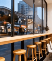 现代餐厅室内桌椅布置场景6302#横屏 