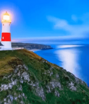 海边悬崖上的灯塔景观8845#横屏 