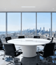 现代办公室内圆桌及城市景观10829#横屏 