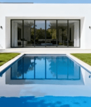 现代别墅庭院泳池景观1595#横屏 