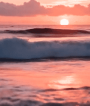 海边日落海浪风景素材1514#横屏 