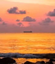 海边日落海面风光5938#横屏 