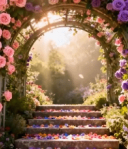 鲜花拱门花园景观3546#横屏 