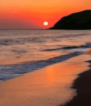 海边日落时分全景12163#横屏 