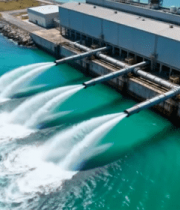 海边工厂管道喷水场景6017#横屏 