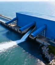 海边蓝色水利发电工厂2561#横屏 