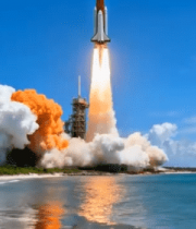 海边火箭发射场景4360#横屏 