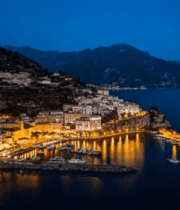 海岸小镇夜景俯瞰8693#横屏 