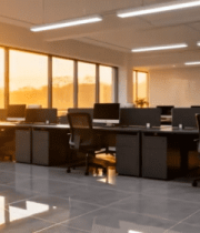 现代办公室内景及办公桌椅9198#横屏 