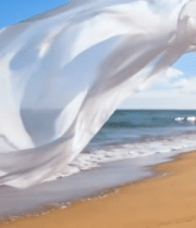 海边飘动的白色布料10870#横屏 