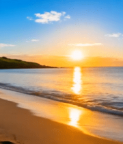 海边日落灯塔风景12713#横屏 