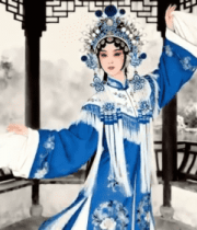 戏曲演员亭中表演10548#横屏 