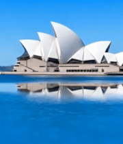 悉尼歌剧院全景与水面倒影2918#横屏 