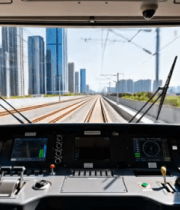 轨道交通驾驶室视角城市景观3481#横屏 