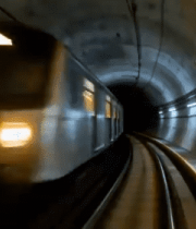 轨道交通隧道内铁轨画面1573#横屏 