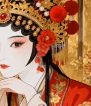 戏曲女子古典装扮特写素材11090#横屏 