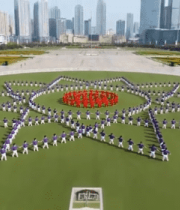 广场人群队列表演3683#横屏 