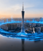 广州塔科技感城市风光航拍8957#横屏 