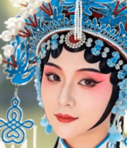 戏曲人物头戴精美头饰特写13563#横屏 