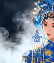 戏曲人物女性扮相特写素材14558#横屏 