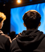 观众在会场观看大屏幕11497#横屏 