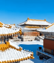 故宫雪景古建筑全景11813#横屏 