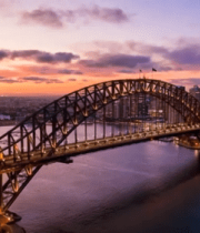 悉尼海港大桥日落全景2336#横屏 