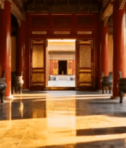 故宫宫殿内景铜鼎展示5906#横屏 